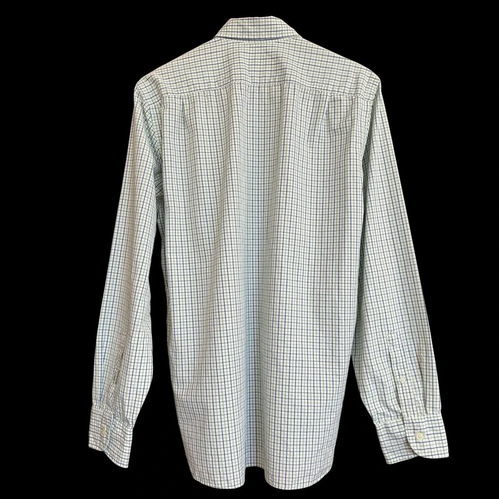 J.Crew Green Blue Plaid Button‎ Down Shirt 81708 Sz M 100% 2-Ply Cotton #192